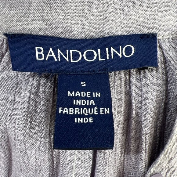 Bandolino Womens Top S Purple White Trudy Blouse Peasant Tab Sleeve NWT - Picture 16 of 16